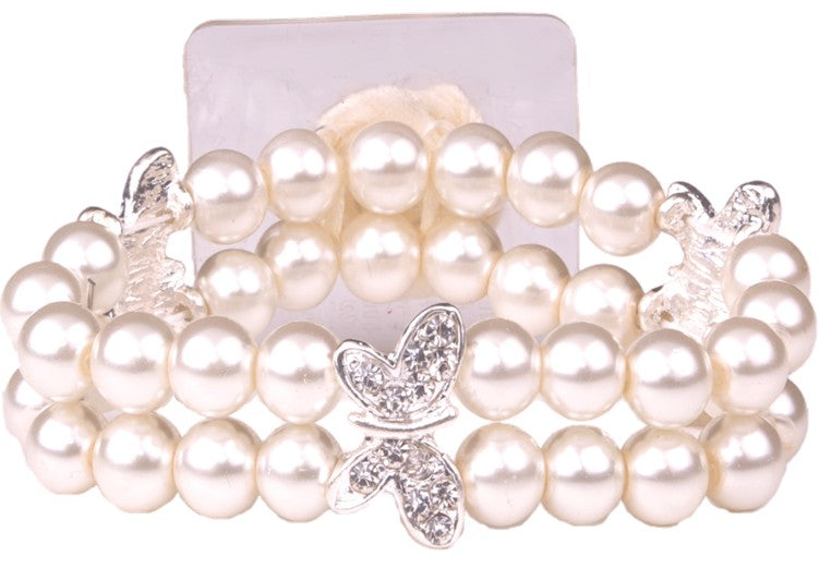 Dancing Butterflies Corsage Bracelet - Cream