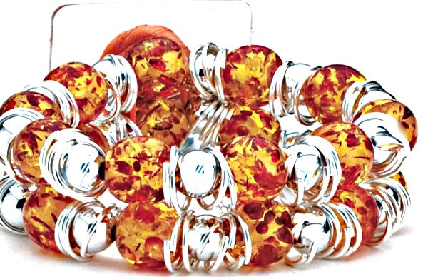 Raz-Ma-Tazz Flower Bracelet Orange