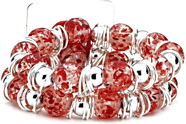 Raz-Ma-Tazz Flower Bracelet-Red