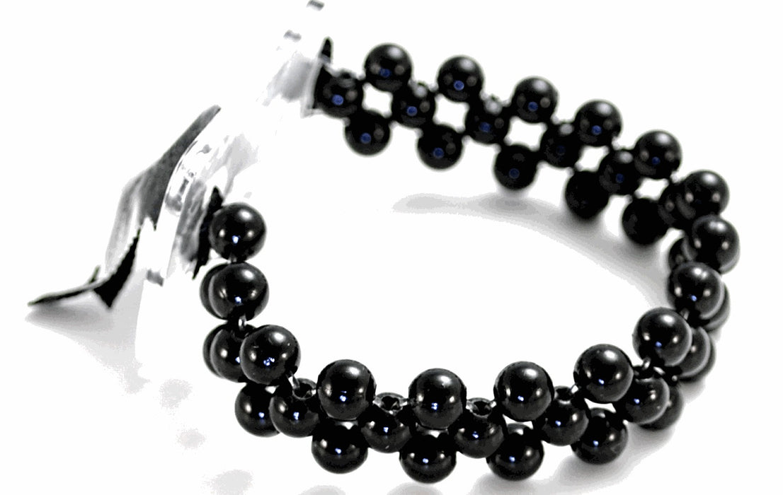 Special Day Black Corsage Bracelet (Pack of 4, 7cm diameter)