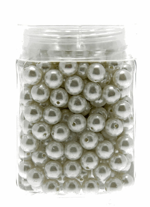 8mm Pearl - White (Approx 624 Pcs Per Pk)