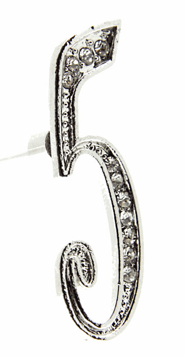 Monogram Numbers 5 - Silver (15cm pin)