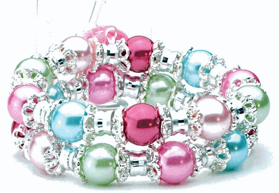 Blossoms Corsage Bracelet - Rainbow