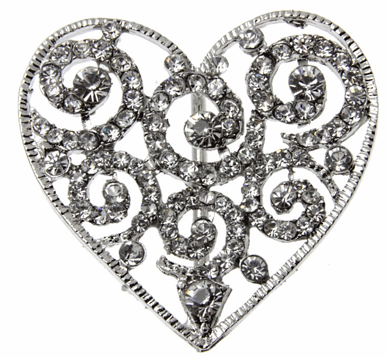 Silver Heart Bouquet buckle