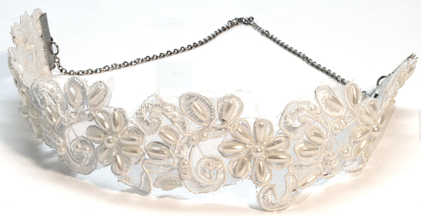 Gatsby Lace Corsage Head Band - Cream