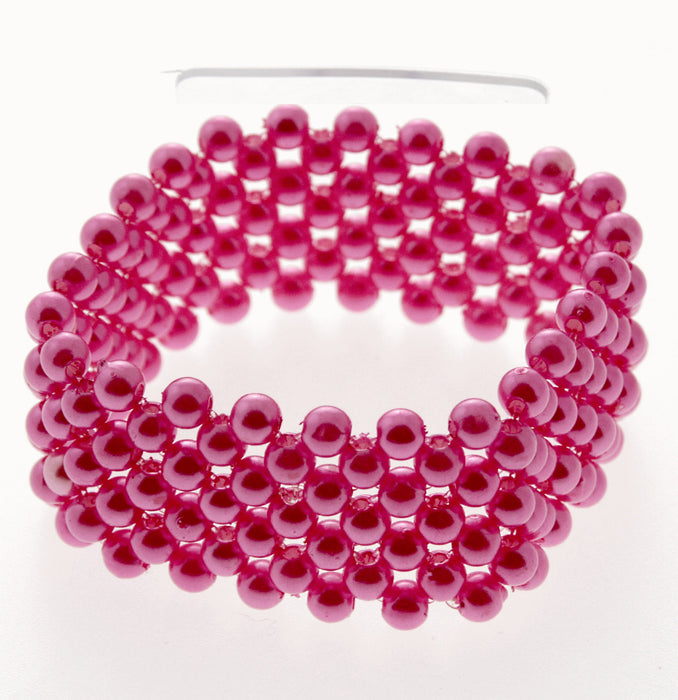 Narrow Classic Corsage Bracelet - Hot Pink