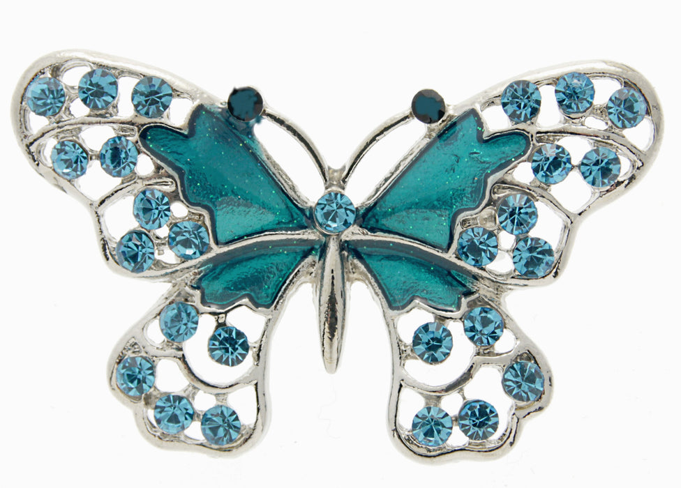 Butterfly Brooch Pin - Turquoise (4cm Diameter)