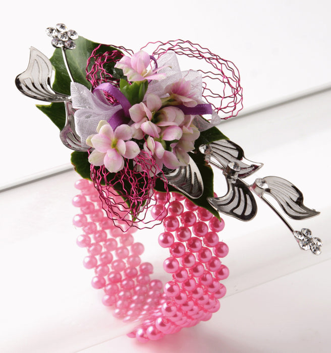 Narrow Classic Corsage Bracelet - Hot Pink