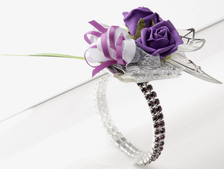 Sophisticated Lady Corsage Bracelet - Purple