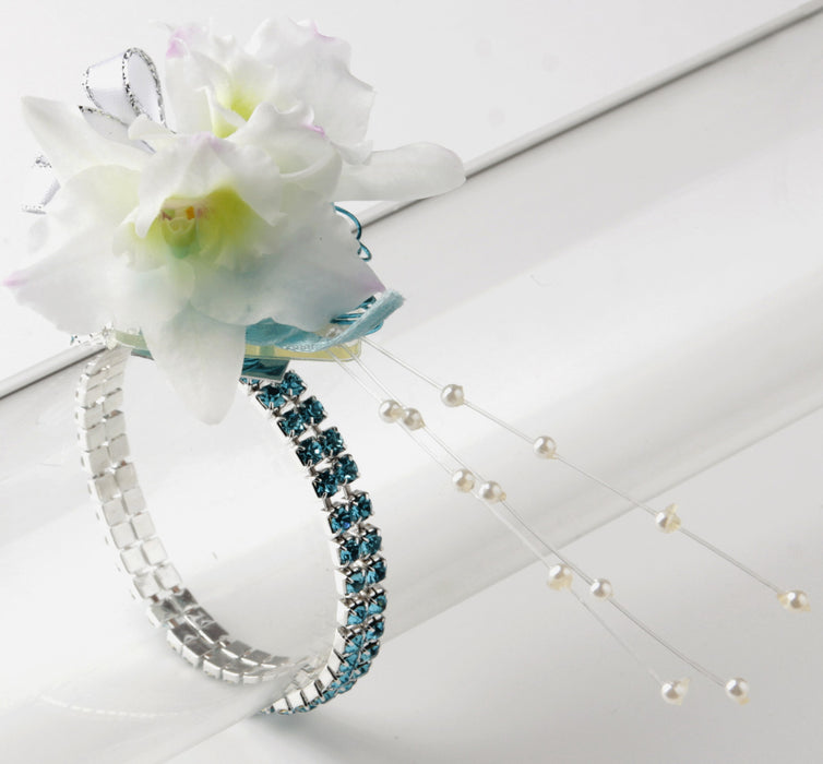 Sophisticated Lady Corsage Bracelet - Turquoise