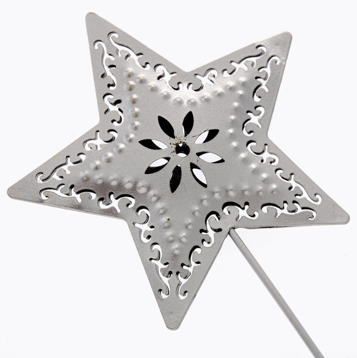 Star Wand - Silver (10cm Diameter on 25cm Handle)