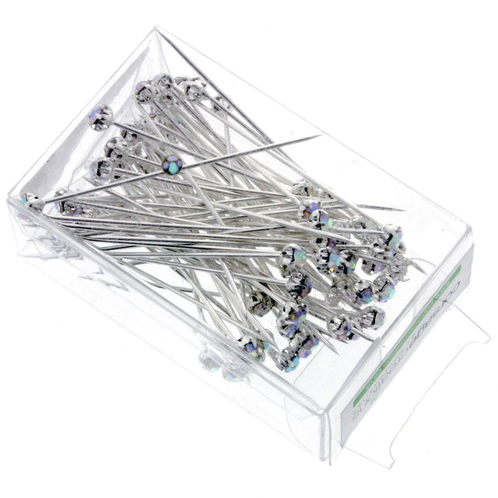 4mm Diamante Corsage Pin - Iridescent (4cm pin, 72pcs per pk)