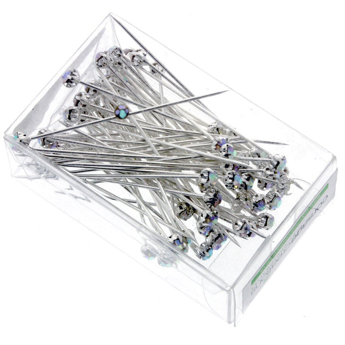 5mm Diamante Corsage Pins - Iridescent (4cm pin, 36 pcs per pk)