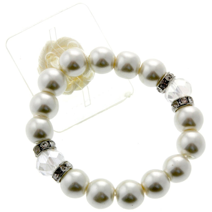 Sunshine Pearl Corsage Bracelet - Cream & Clear