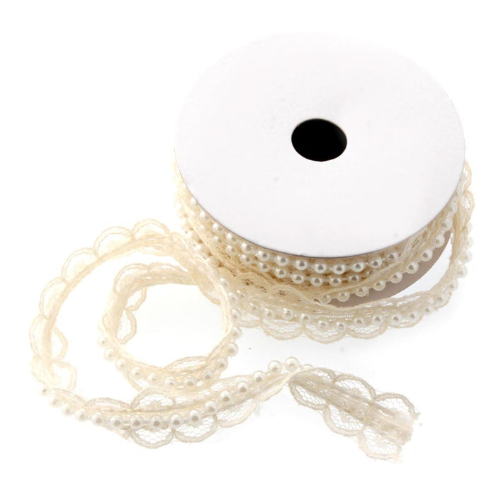 Beaded Lace - Cream (19mm x 5m)