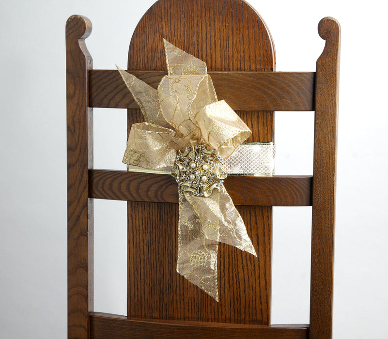 Buttons & Bows Chair Back - Gold (8.5cm Diameter)