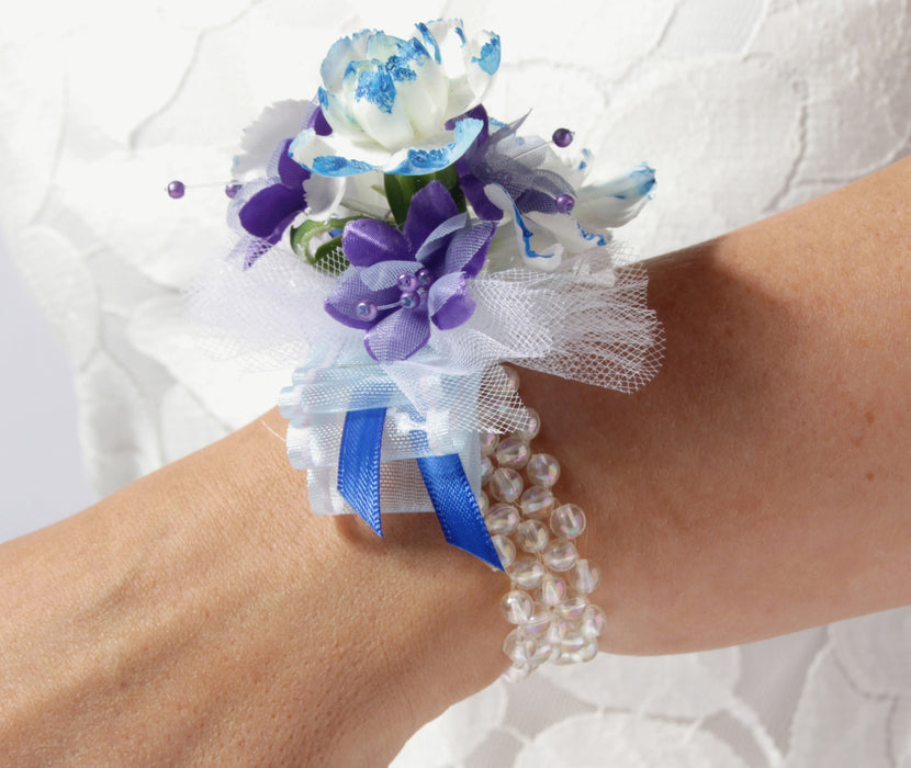 Little Lady Kids Corsage Bracelet - Clear Iridescent (6cm Diameter, 2pcs per pk)