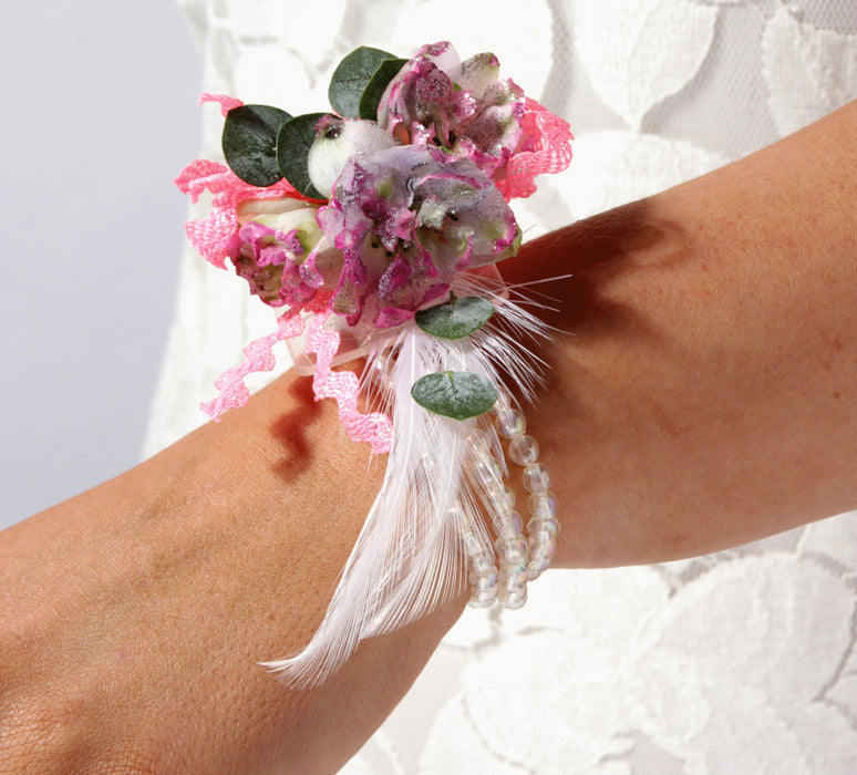 Delicate Corsage Bracelet - Clear Iridescent (6cm Diameter)