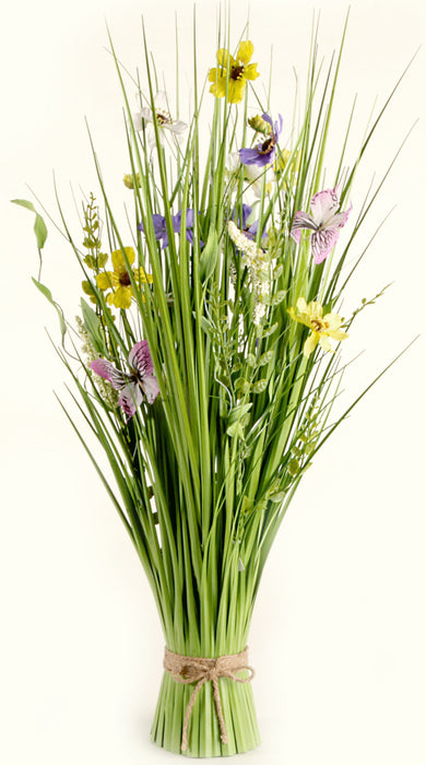 Grass with flower in yellow