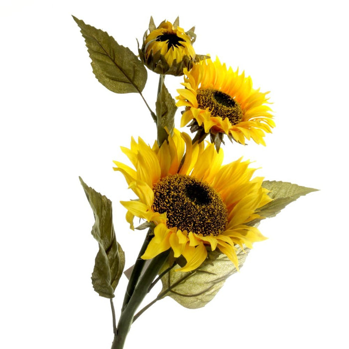 Sunflower - Yellow & Green (88cm long, 3 heads)