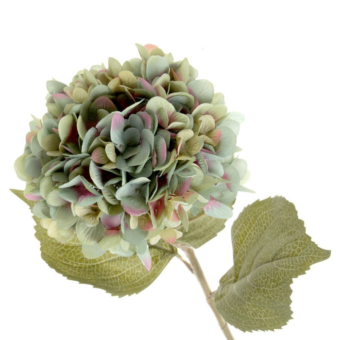 Single Hydrangea - Blue/Turquoise (19cm diameter, 82cm long)