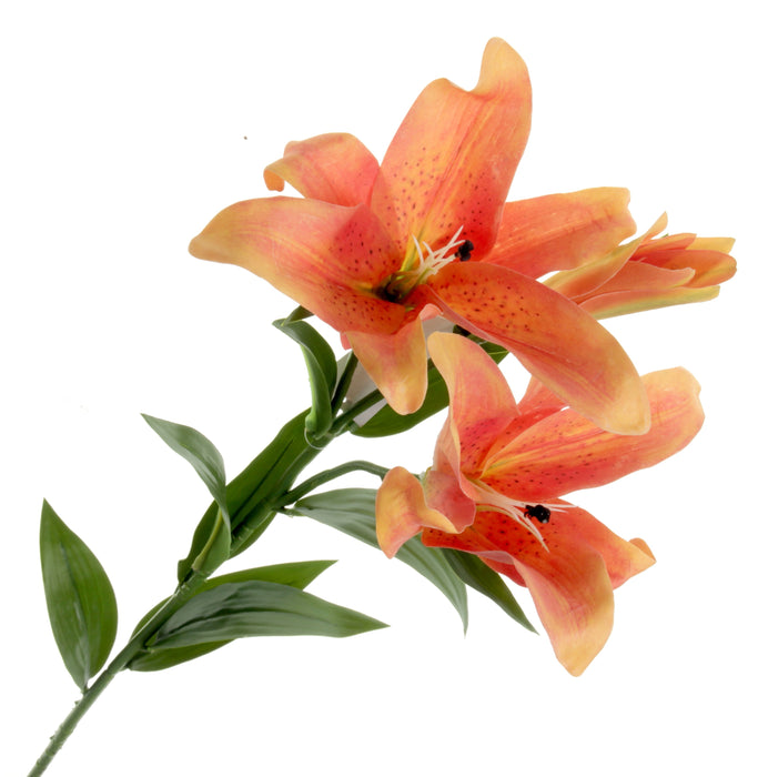 Real Touch Tiger Lily - White (3 heads, 90cm long)