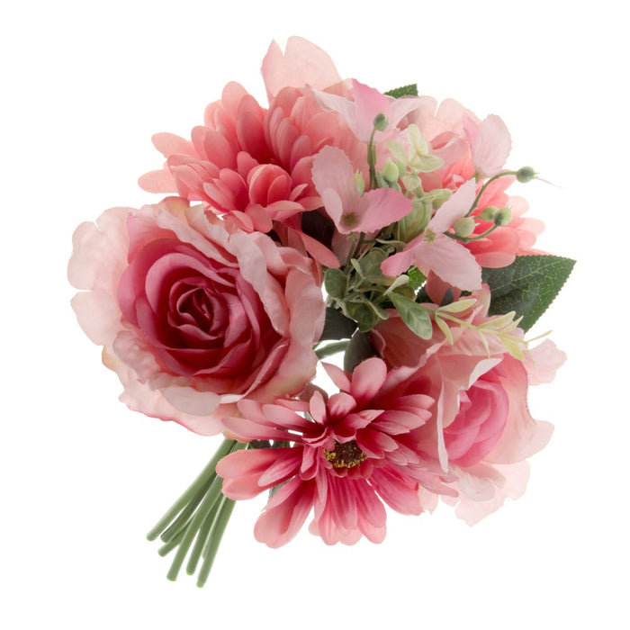 Rose and Gerbera Bundle - Pink (30cm long)