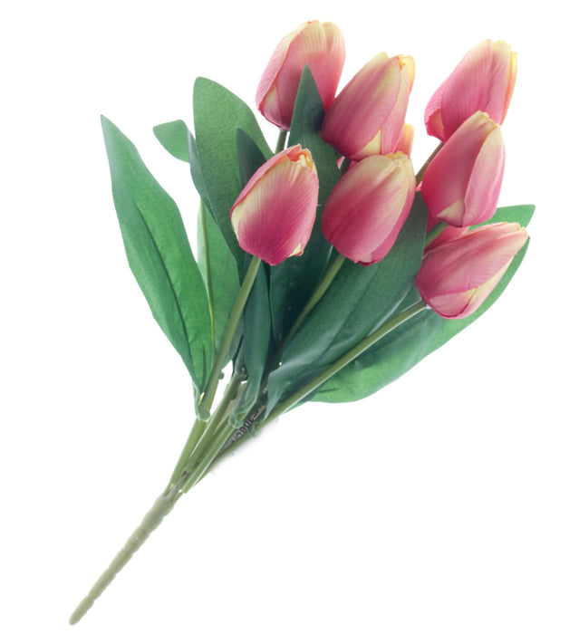 Tulip Bunch - Peach/Pink (9 heads, 44cm long)