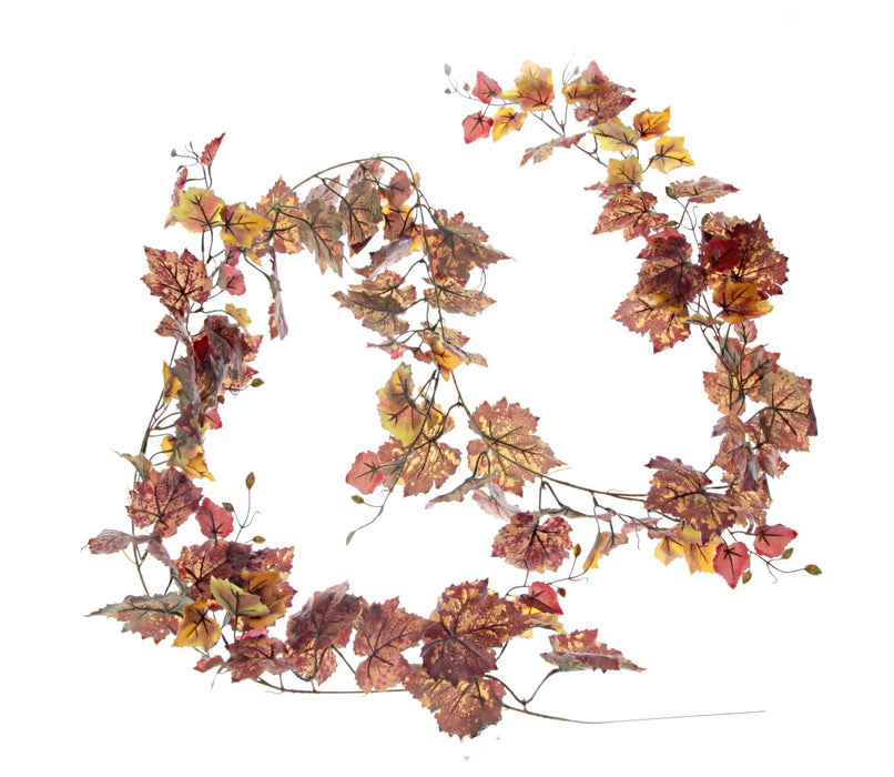 Grape Ivy Garland - Burgundy/Orange (2.5m long with 144 leaves)