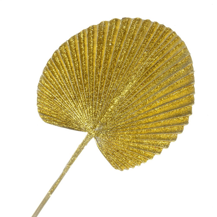 Glittered Fan Palm - Gold (65cm long)