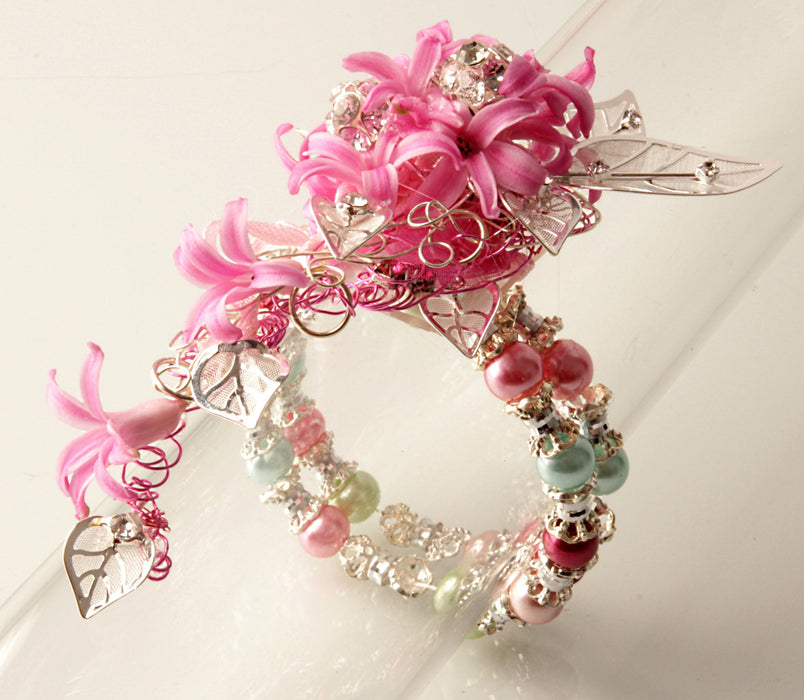 Blossoms Corsage Bracelet - Rainbow