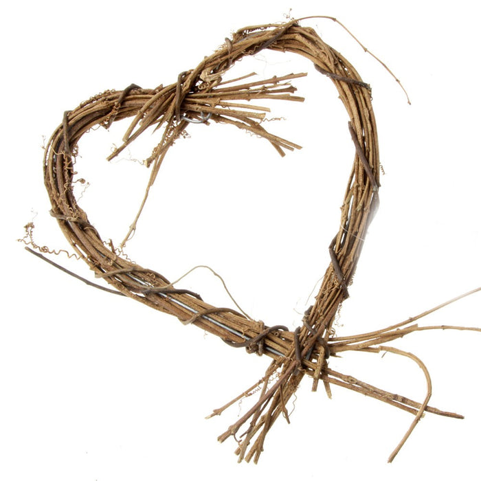 Grapevine Heart Wreath - Brown (30cm diameter)