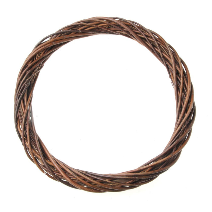 40cm Thick Willow Wreath - Natural (40cm diameter)