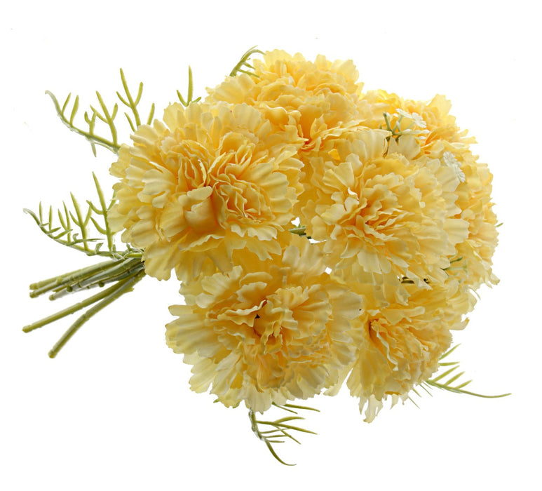 Carnation Bouquet - Yellow (37cm long)