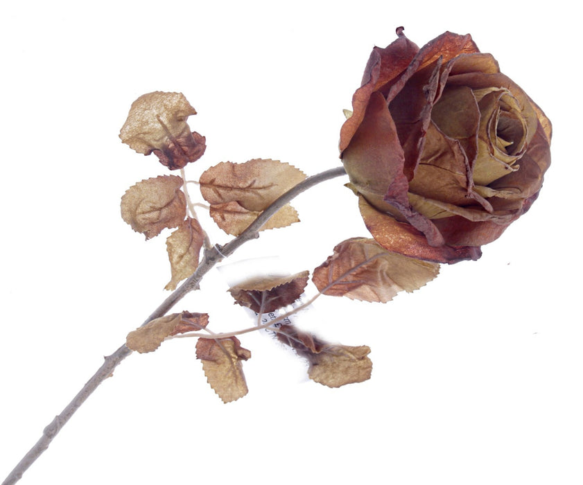 Single Autumn Rose - Brown (67cm long)