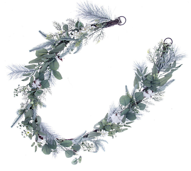 Cotton & Eucalyptus Garland - Green/White (182cm long)