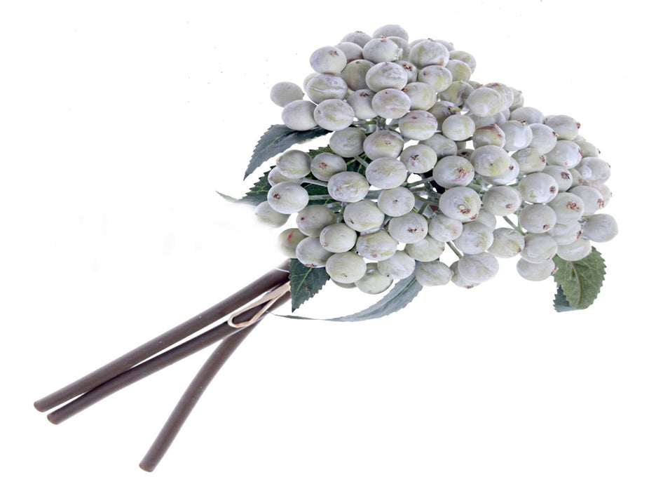 Berry Bundle - White/Green (3 stems, 25cm long)