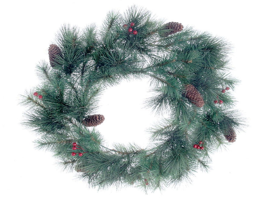 New York Evergreen Wreath - Green (100 tips, 60cm diameter)