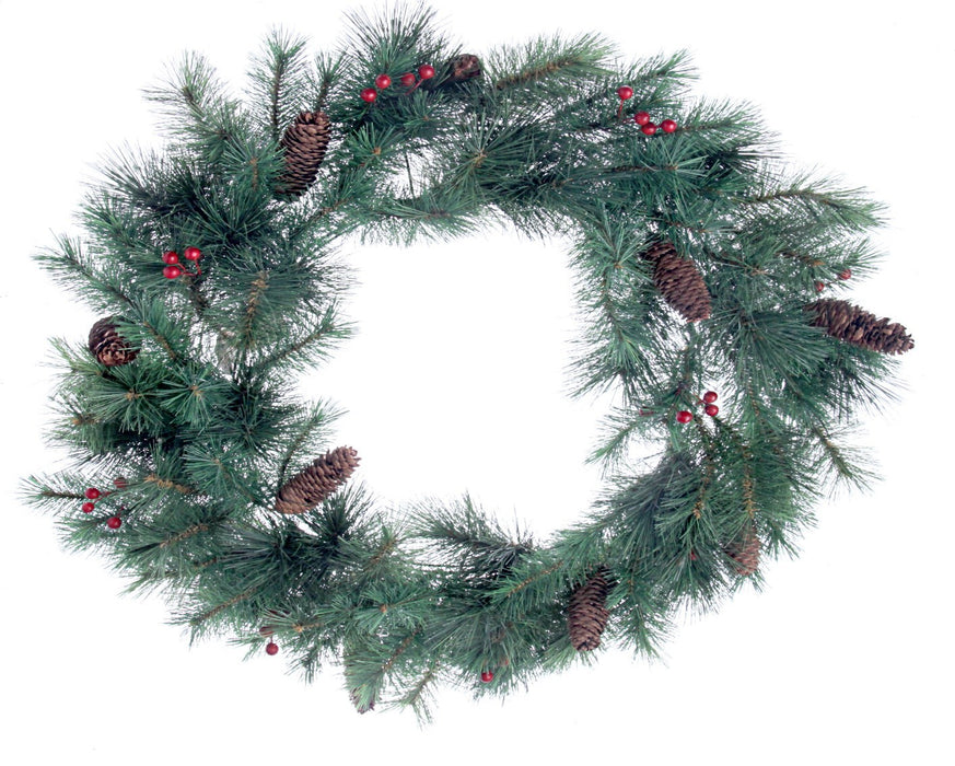 New York Evergreen Wreath - Green (124 tips, 75cm diameter)