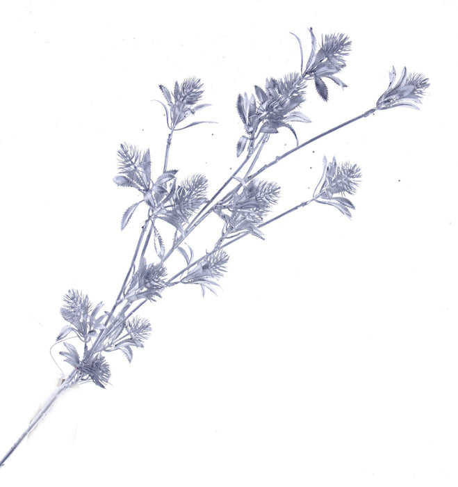 Metallic Thistle Spray - Silver (82cm long)