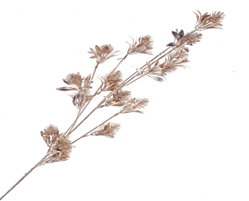 Metallic Thistle Spray - Gold (82cm long)