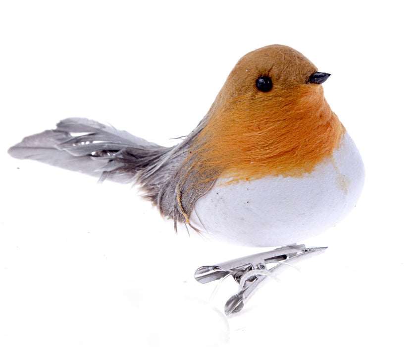 Fat Cotton Robin On Clip - Natural (6 pieces per pk)