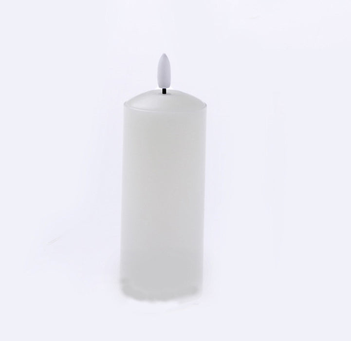 LED Wax Candle with 3D Flame - Ivory (5cm diameter x 15cm height)