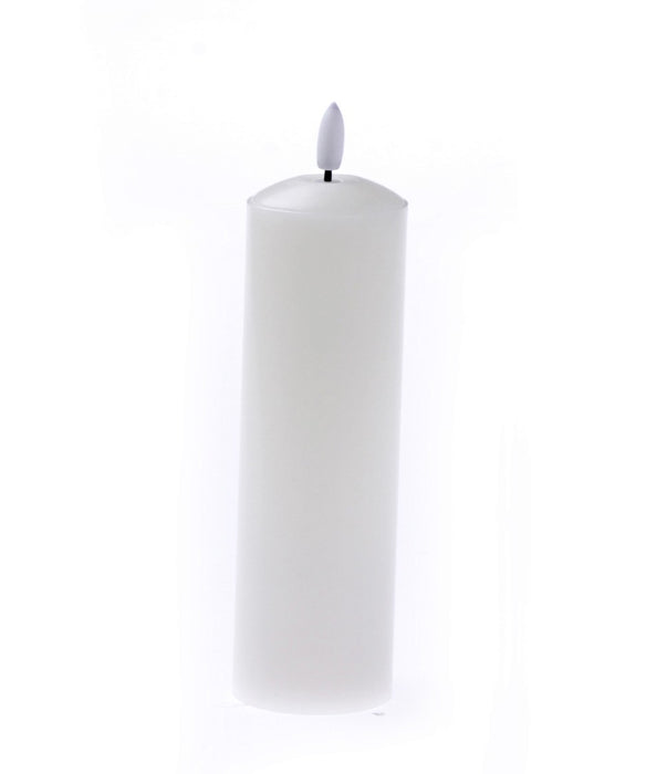 LED Wax Candle with 3D Flame - Ivory (5cm diameter x 20cm height)