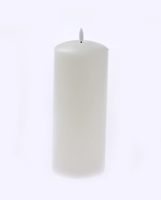 LED Wax Candle with 3D Flame - Ivory (10cm diameter x 25cm height)