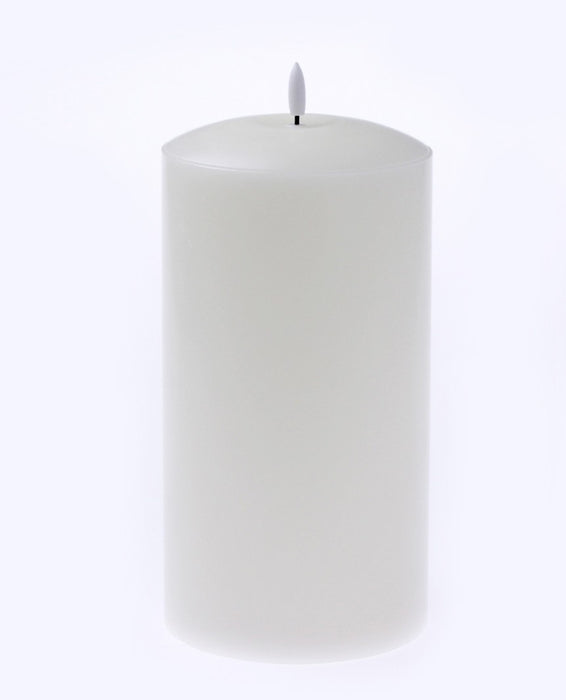 LED Wax Candle with 3D Flame - Ivory (12.5cm diameter x 25cm height)