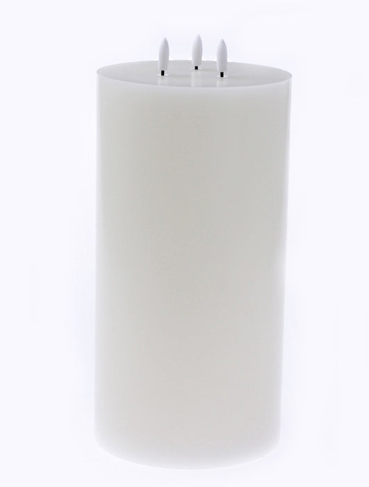 LED Wax Candle with 3D Flame - Ivory (15cm diameter x 30cm height)